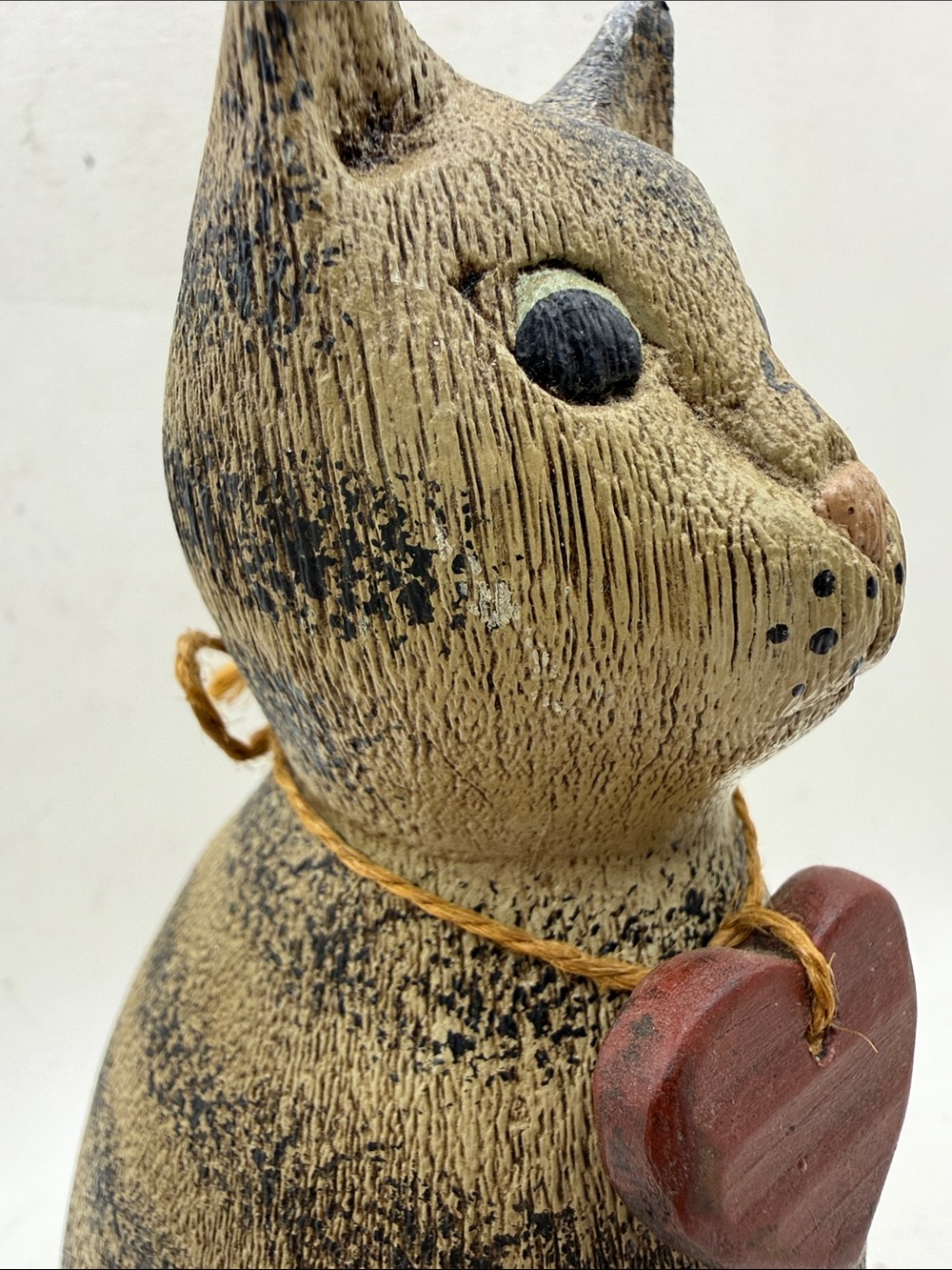 Vtg Signed Pat Croy Primitive Cat Folk Art Rustic Farmhouse Decor Collectible - Picture 9 of 14